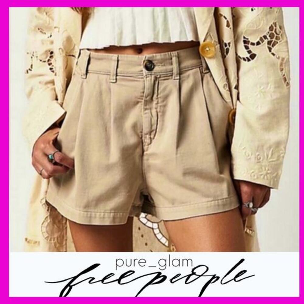 Free People chino shorts tan